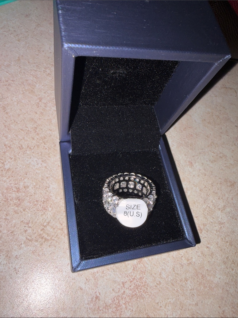 Crystal Cluster Silver-Tone Statement Ring - Size 8 (U.S.)